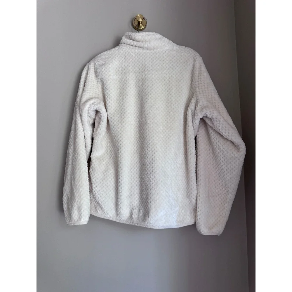 Columbia Teddy Fleece Pullover Womens L Cream Half Zip Gorpcore Sherpa Sweater